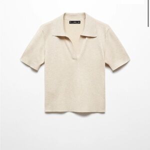 Mango cropped sweater polo